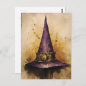 紫の魔女ハットウォーター色 ポストカード (正面/裏面)