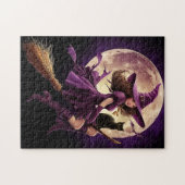 紫の魔女飛んでいる ジグソーパズル (横)