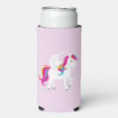 紫の魔法のユニコーンパーソナライズされた信じ スリム缶クーラー (Seltzer正面)