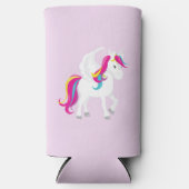 紫の魔法のユニコーンパーソナライズされた信じ スリム缶クーラー (正面)