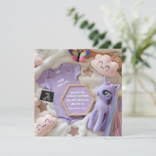 紫の魔法のユニコーン妊娠の発表 招待状 (スタンド正面)