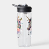 紫の魔法カラフルのフローラユニコーン水色 ウォーターボトル (右面)