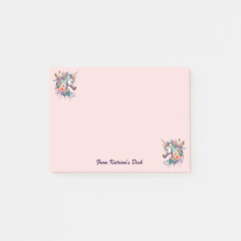 紫の魔法カラフルのフローラユニコーン水色 ポストイット