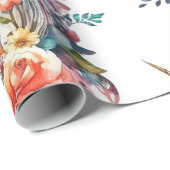 紫の魔法カラフルのフローラユニコーン水色 ラッピングペーパー (ロールコーナー)