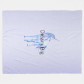 紫の魔法グラデーションのユニコーン フリースブランケット (正面(横))