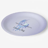 紫の魔法グラデーションのユニコーン ペーパープレート (アングル)