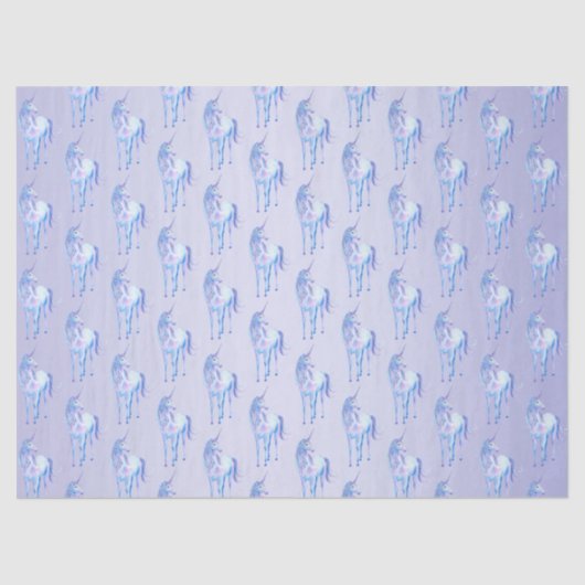 紫の魔法グラデーションのユニコーン 薄葉紙 (正面)