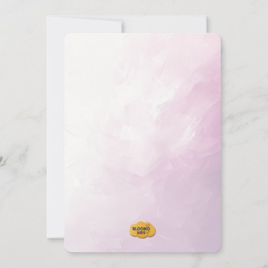 紫の魔法ベアベビーシャワー招待状のための女の子 招待状 (裏面)