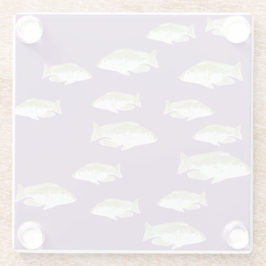 紫の魚 ガラスコースター (裏面)