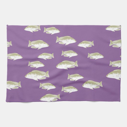 紫の魚 キッチンタオル (横)