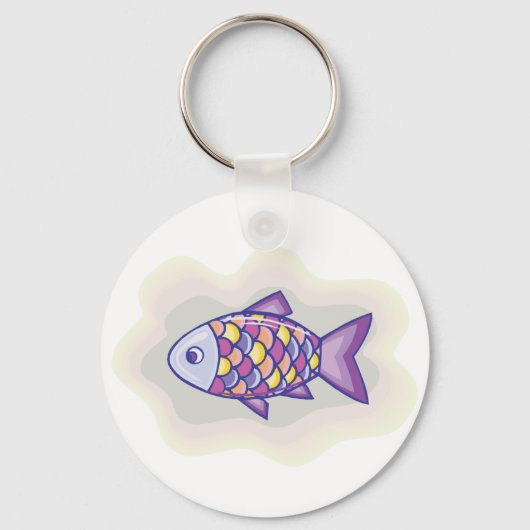 紫の魚 キーホルダー (正面)