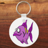 紫の魚 キーホルダー (正面)