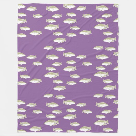 紫の魚 フリースブランケット (正面)