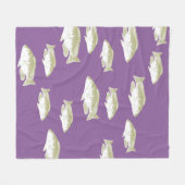 紫の魚 フリースブランケット (正面(横))