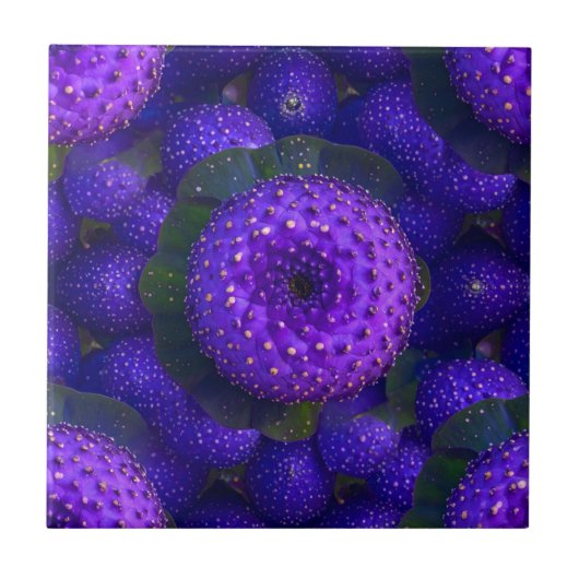 紫の鮮やか斑点のある自然タイル タイル (正面)