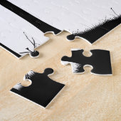 紫の鮮やか木のシルエットフォレスト ジグソーパズル (側面)