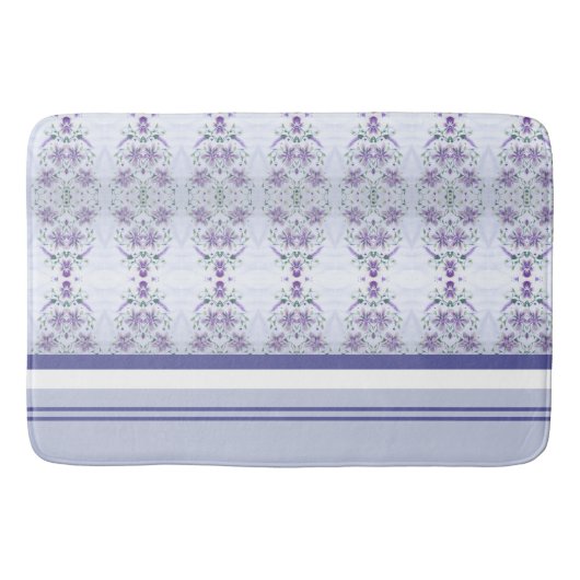 紫の鳩と灰色の白 バスマット (正面)