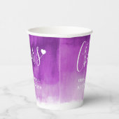 紫の鳩抽象芸術アート紫外結婚線 紙コップ (右)