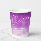 紫の鳩抽象芸術アート紫外結婚線 紙コップ (正面)