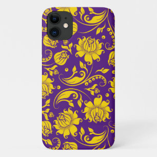 紫の黄色いダンスク iPhone 11 ケース
