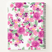 紫の黄色のシッガーリークフローラの水色の名前 ノートブック (裏面)