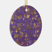 紫の黄金の渦巻き枝 セラミックオーナメント (右)