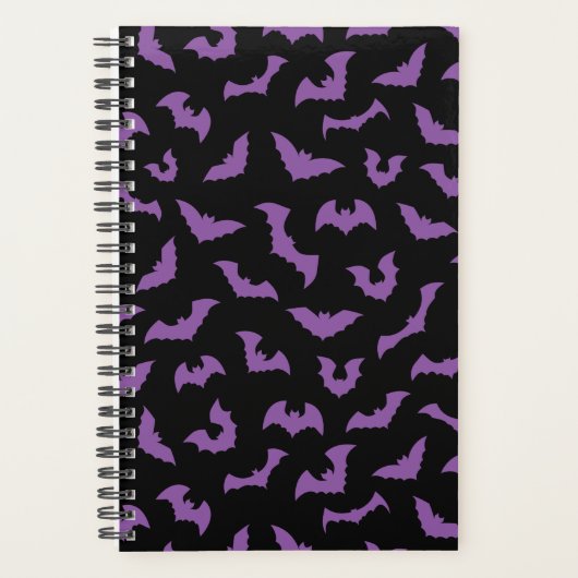 紫の黒いこうもりの魔女 プランナー手帳 (正面)
