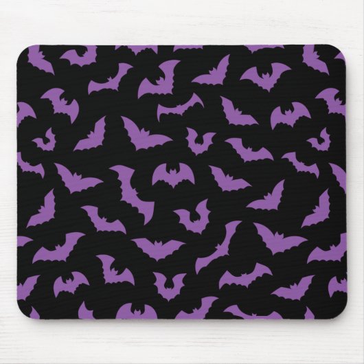 紫の黒いこうもりの魔女 マウスパッド (正面)