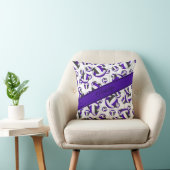 紫の黒いガーリーバレーボール模様ネットアクセント クッション (椅子)