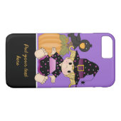 紫の黒いドレスを持つリトルハロウィーンの魔女 Case-Mate iPhoneケース (裏面(横))
