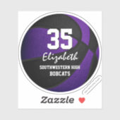 紫の黒いバスケットボールチームは女の子の男の子を着色 シール (シート)