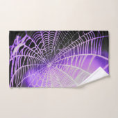 紫の黒い不気味なクモ不気味の巣 バスタオルセット (ハンドタオル)