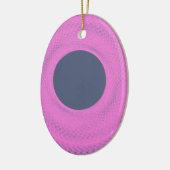 紫の黒い丸 セラミックオーナメント (左)