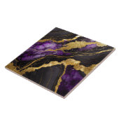 紫の黒い大理石のパターンと金ゴールド タイル (側面)