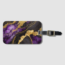 紫の黒い大理石のパターンと金ゴールド