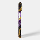 紫の黒い大理石のパターンと金ゴールド Case-Mate iPhoneケース (裏面 / 右)