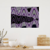 紫の黒い波 ポスター (キッチン)