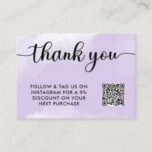 紫の黒いQRコードありがとうご購入いただきました ロイヤリティカード