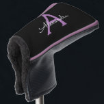 紫の黒のスクリプトガーリーモノグラム名 ゴルフヘッドカバー<br><div class="desc">黒と紫のシンプルスクリプトのモノグラム名ゴルフパターカバー。これは、最高の甘い16歳の誕生日、結婚ブライダルシャワー、記念日、赤ちゃんシャワーまたはバチェロレッテギフトを作る誰かがグラームの豪華さとシックなスタイルを愛する。</div>
