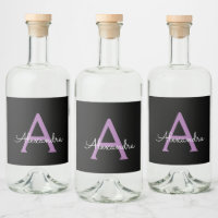 紫の黒のスクリプトガーリーモノグラム名