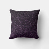 紫の黒のスパークリーグリッター枕 クッション (裏面)