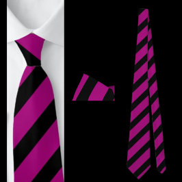 紫の黒のパタストライプのーン ネクタイ