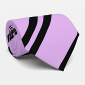 紫の黒のパタストライプのーン ネクタイ (ロール)