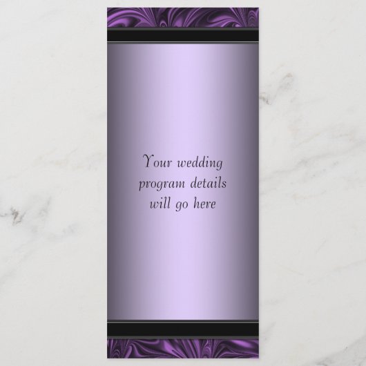 紫の黒のマーリング結婚式 プログラム (裏面)