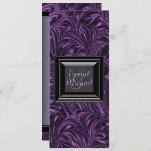 紫の黒のマーリング結婚式 プログラム (正面/裏面)