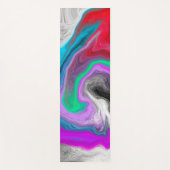 紫の黒の渦巻赤と白き大理石の流体アート ヨガマット (正面)