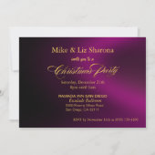 紫の黒の金ゴールド飾エレガントりのクリスマス 招待状 (裏面)