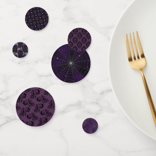 紫の黒ハロウィン不気味パターン コンフェッティ (グループ)