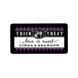 紫の黒ハロウィン結婚の名前の愛は甘い ラベル