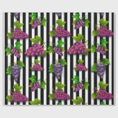 紫の黒ブドウの柄 ラッピングペーパー (フラット)